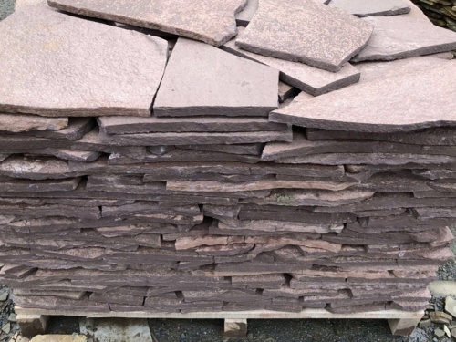 Плитняк лемезит бордовый для облицовки цоколя 20-25 мм  купить в Добрянке